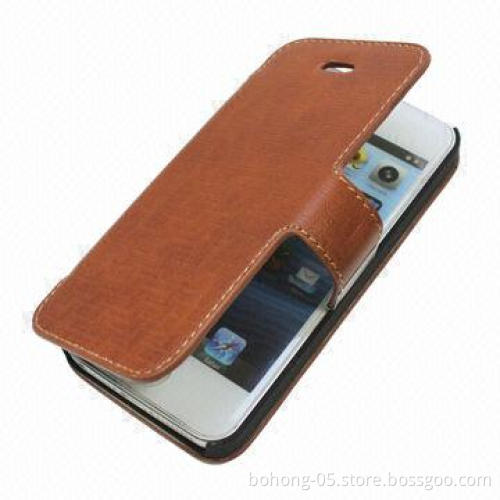 Leather Case for iPhone 5, Flip Type Holster, Various Colors Available